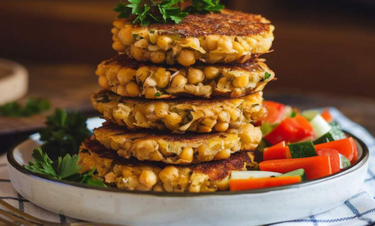 Vegan Chickpea Fritters with Veggies: A High-Protein Vegan Recipe