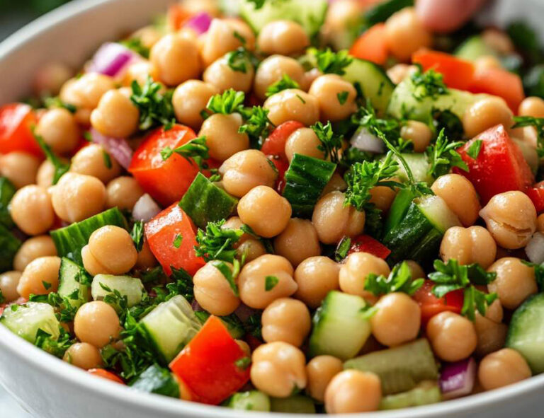 High Protein Low Carb Vegan Chickpea Salad Recipe