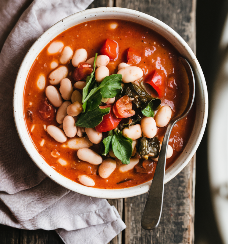 Creamy Tomato White Bean Stew: A Vegan High-Protein Soup Recipe