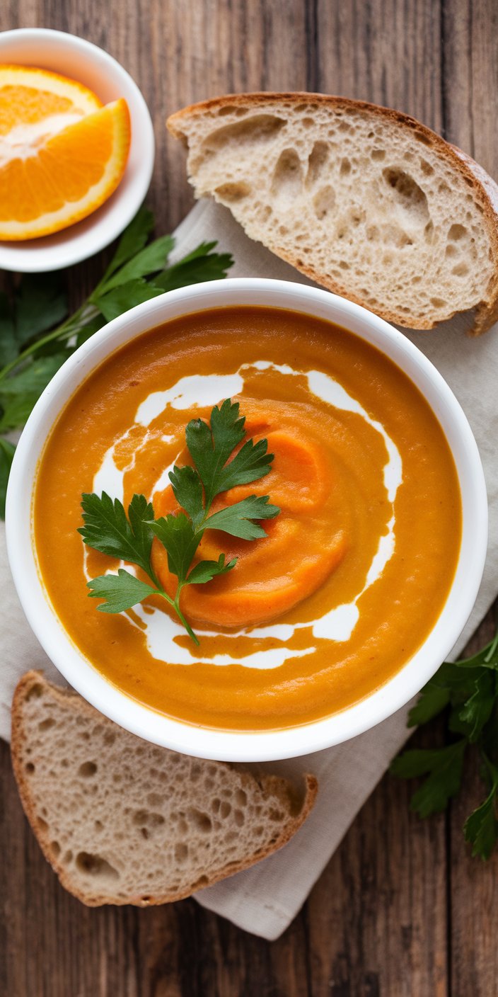 Vegan Sweet Potato and Carrot Ginger Soup: A Cozy Bowl of Comfort