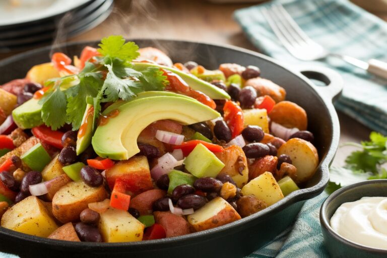 Vegan Hash with Potatoes and Black Beans